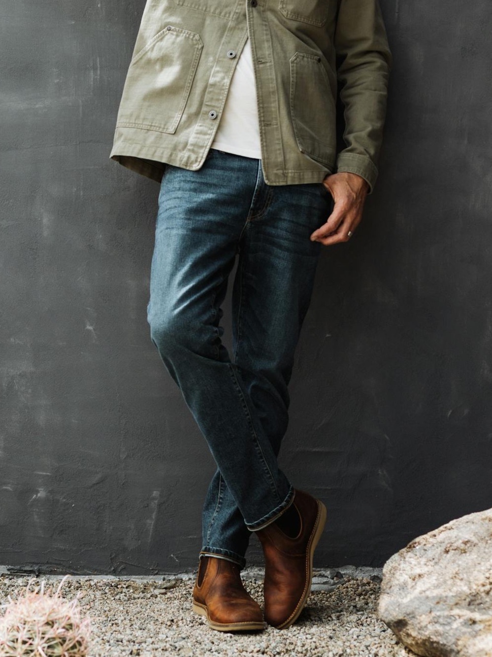 Flint & Tinder Slim Fit Jeans 33x31 Med Wash Classic Minimalist Casual 90s Denim - Picture 3 of 13